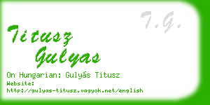 titusz gulyas business card