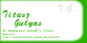 titusz gulyas business card